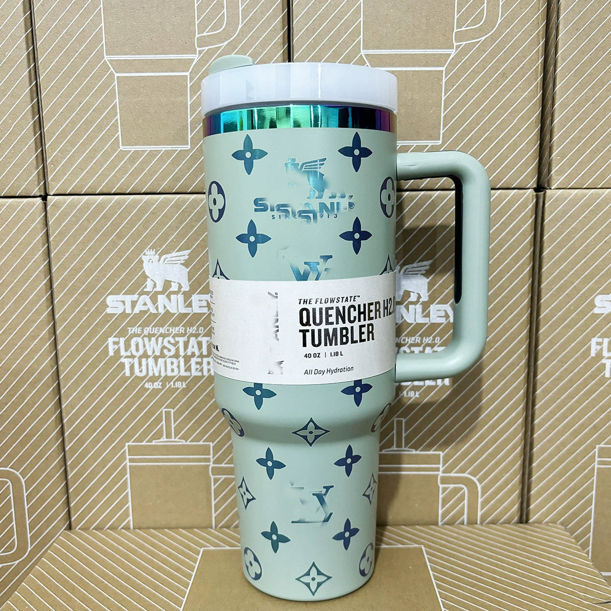 Coolvaya Luxury Pattern Tumbler (with Diamond Straw Lid)