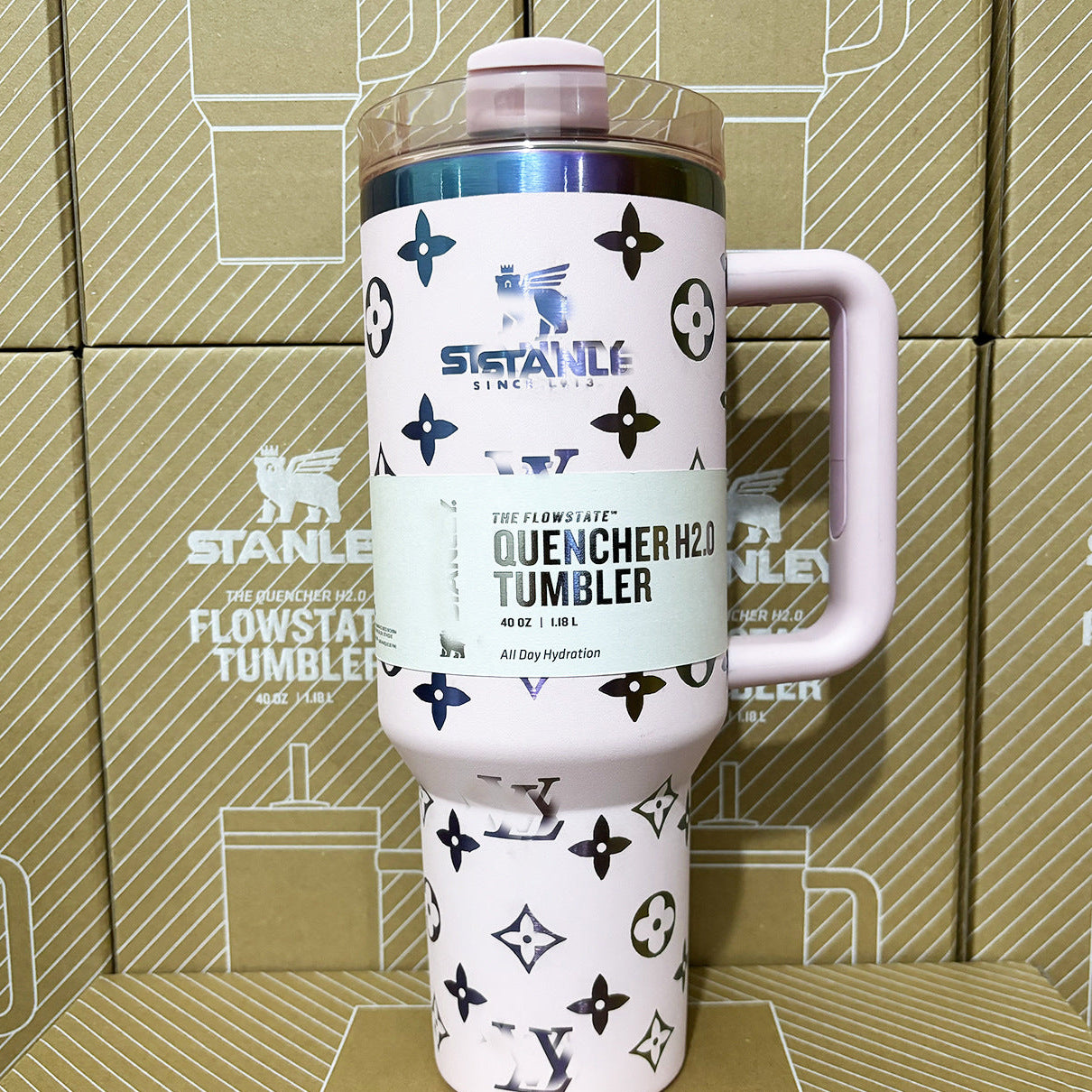 Coolvaya Luxury Pattern Tumbler (with Diamond Straw Lid)