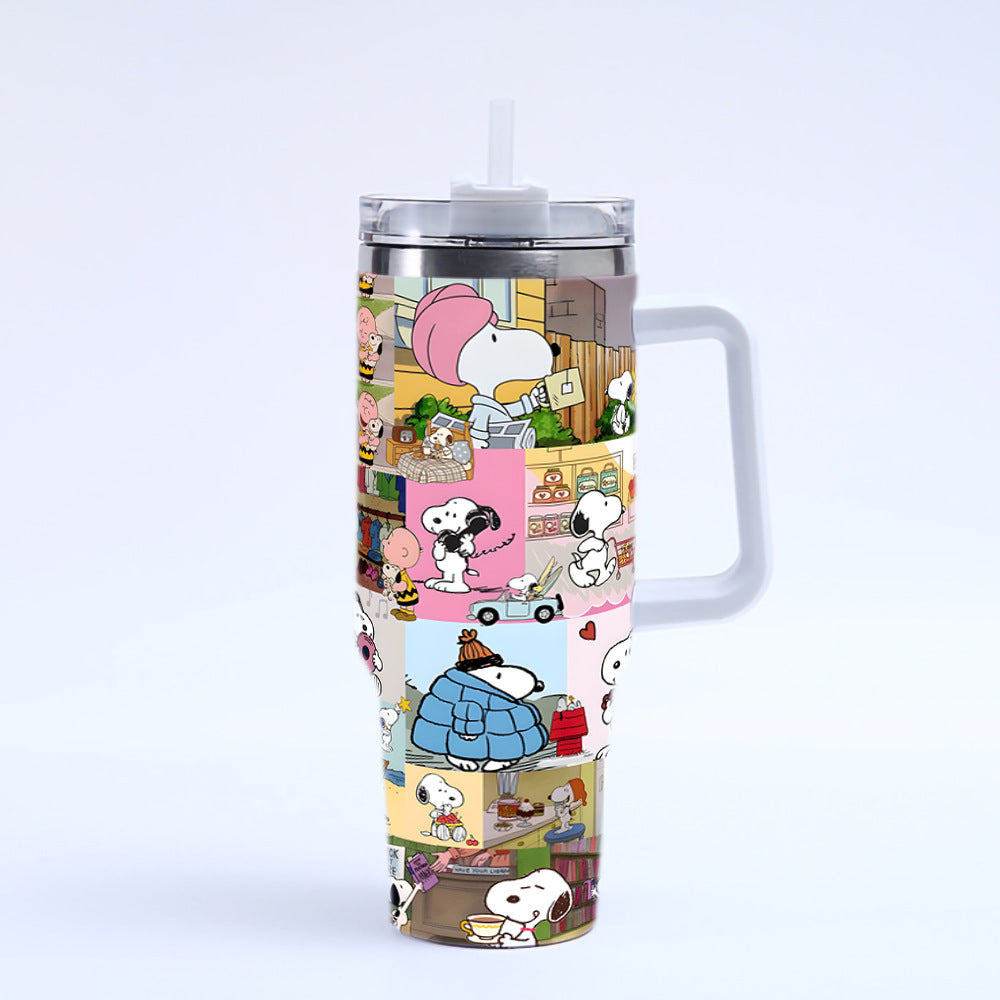 Coolvaya Snoopy Daily Life Comic Tumbler