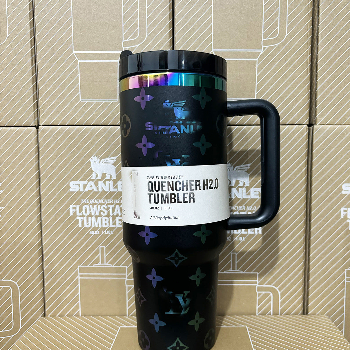 Coolvaya Luxury Pattern Tumbler (with Diamond Straw Lid)