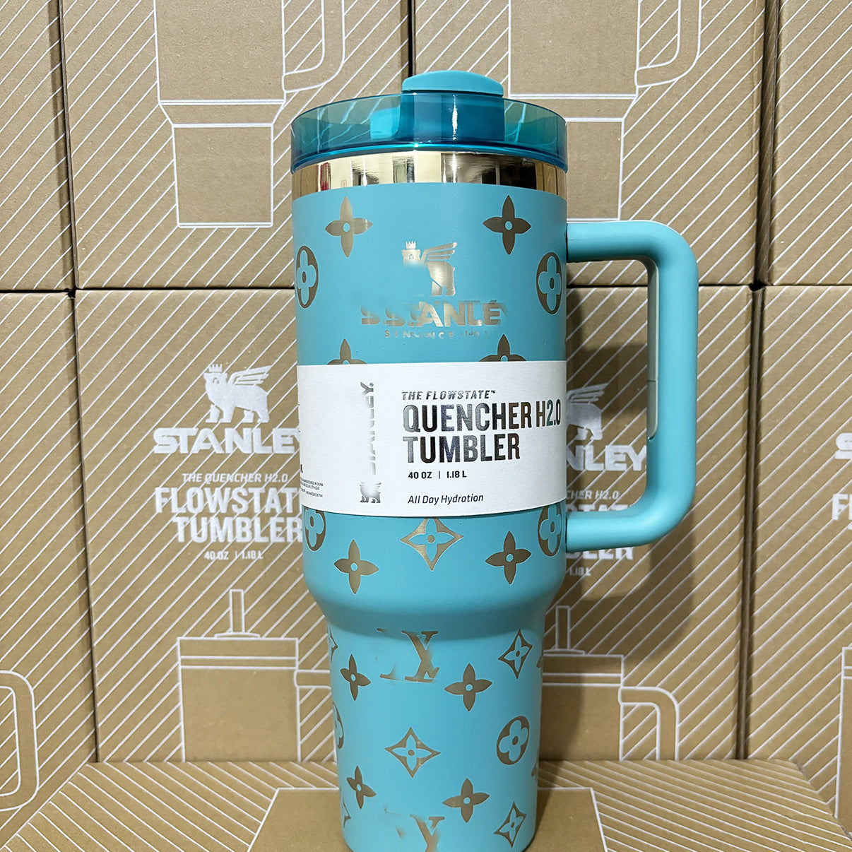 Coolvaya Luxury Pattern Tumbler (with Diamond Straw Lid)