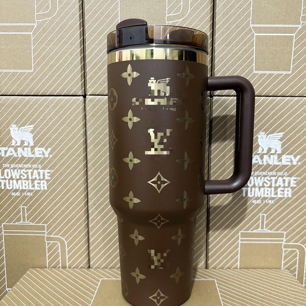 Coolvaya Luxury Pattern Tumbler (with Diamond Straw Lid)