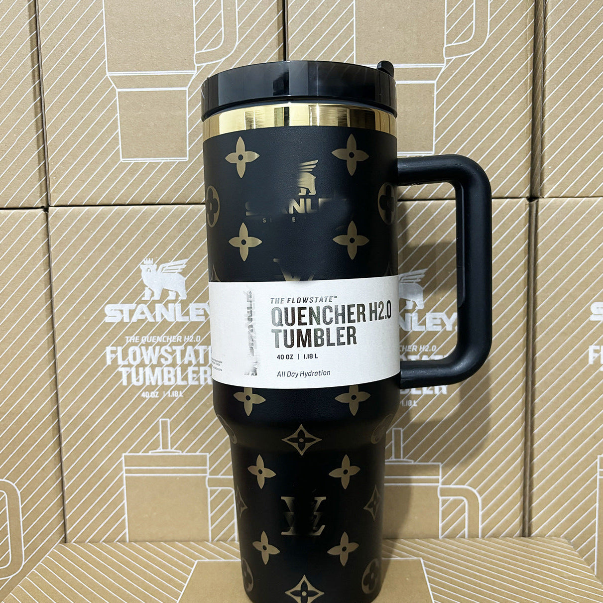 Coolvaya Luxury Pattern Tumbler (with Diamond Straw Lid)