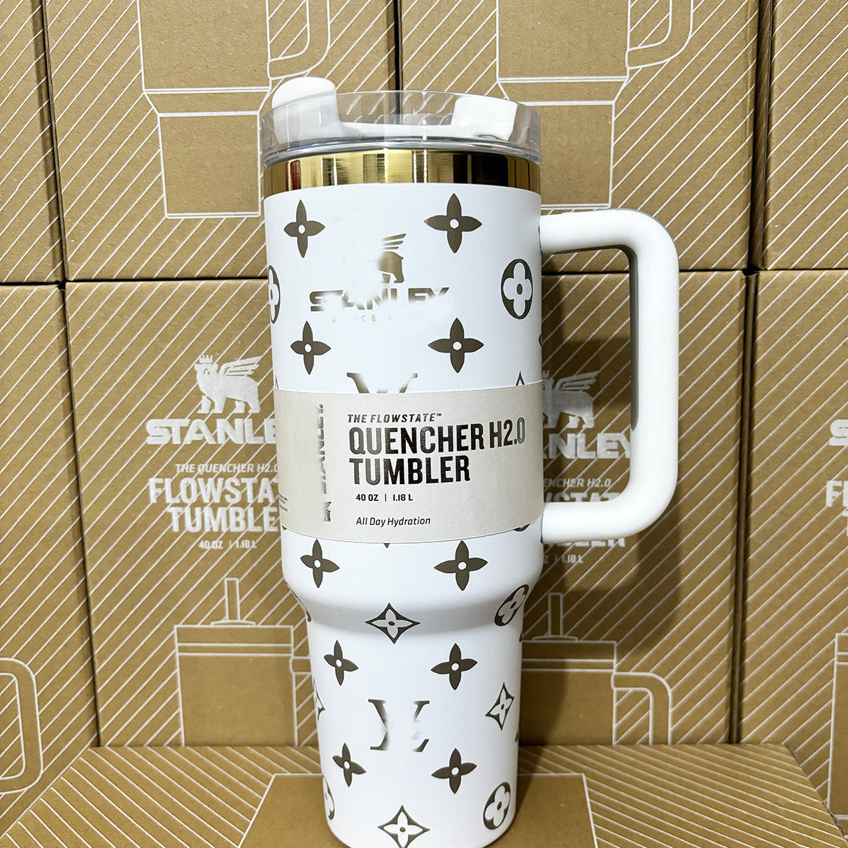 Coolvaya Luxury Pattern Tumbler (with Diamond Straw Lid)