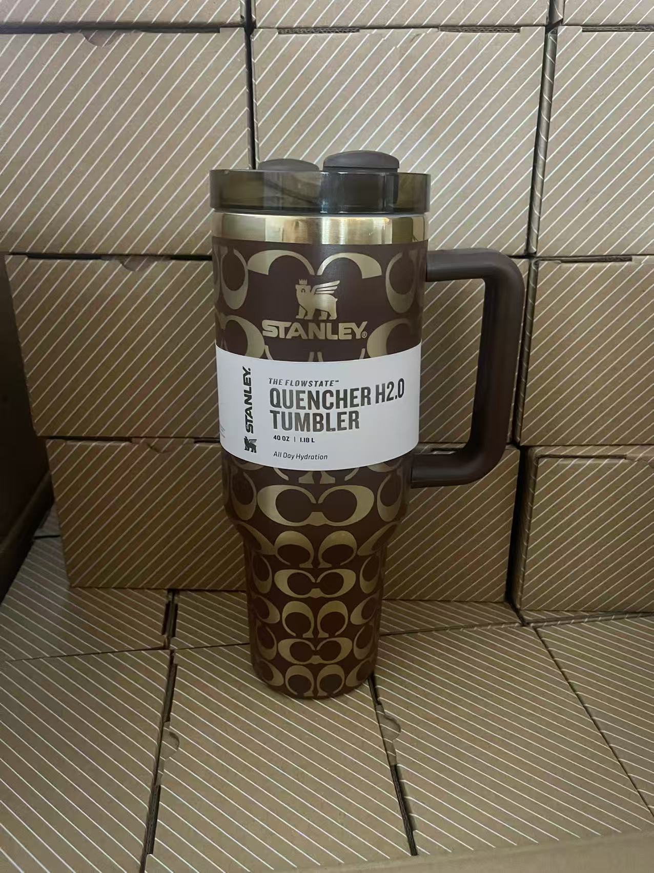Coolvaya Luxury Tumbler – Coach Inspired (with Straw Lid) | 40oz