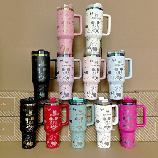 Coolvaya Mickey & Minnie Limited Edition 40oz Tumbler (with Straw Lid)