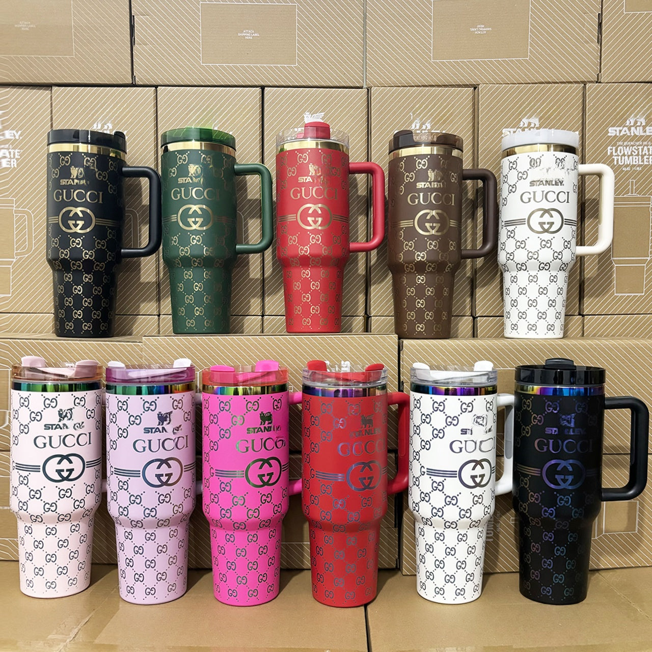 Coolvaya Luxury Monogram Quencher GG Tumbler | 40oz