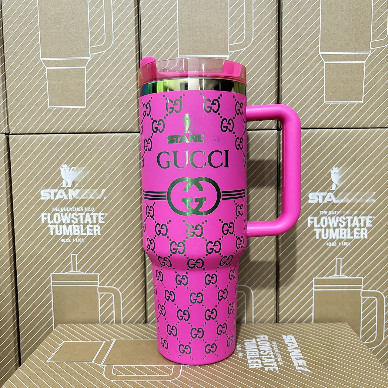 Coolvaya Luxury Monogram Quencher GG Tumbler | 40oz