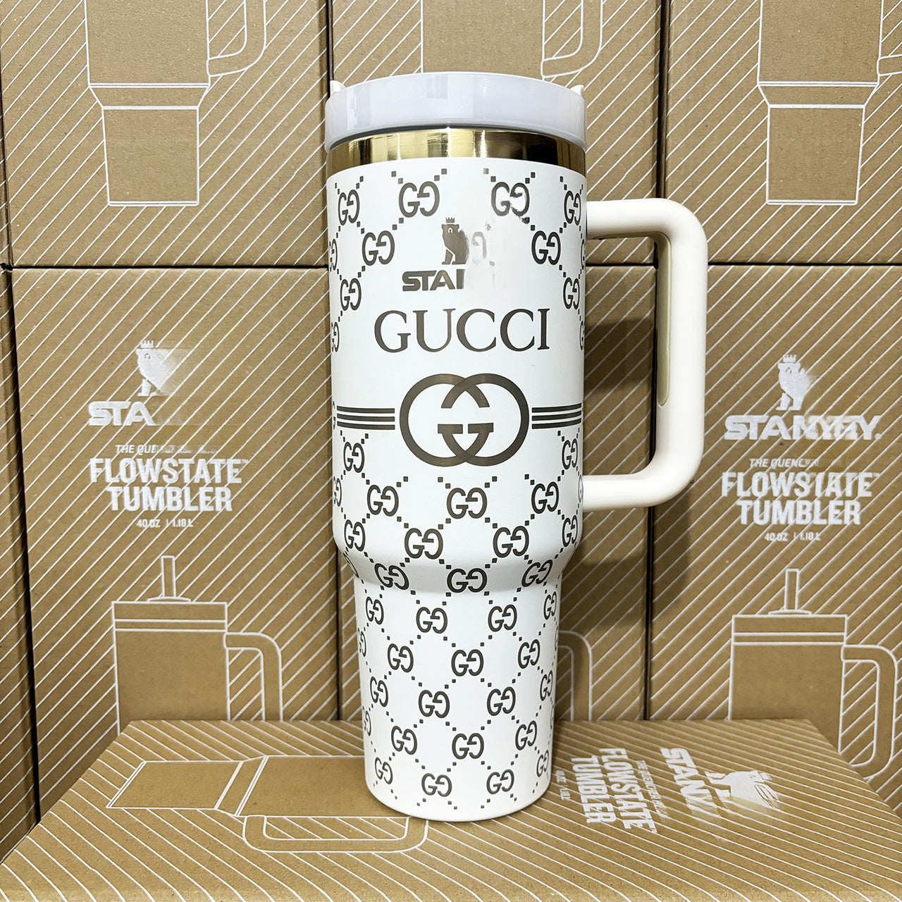 Coolvaya Luxury Monogram Quencher GG Tumbler | 40oz
