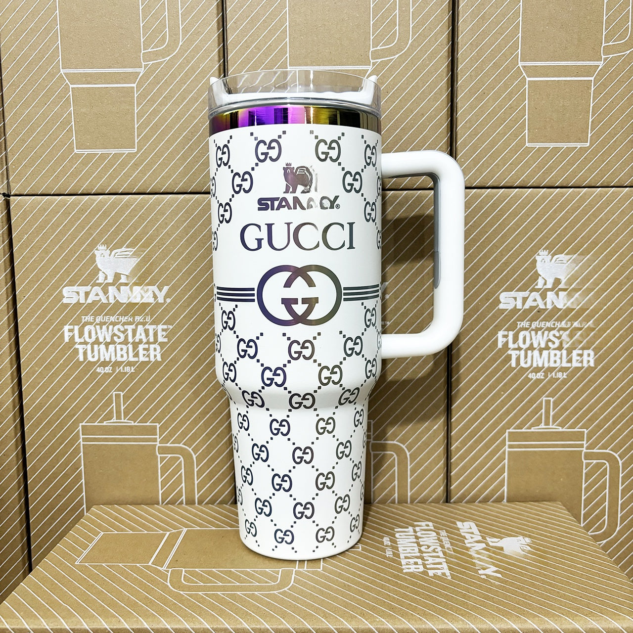 Coolvaya Luxury Monogram Quencher GG Tumbler | 40oz