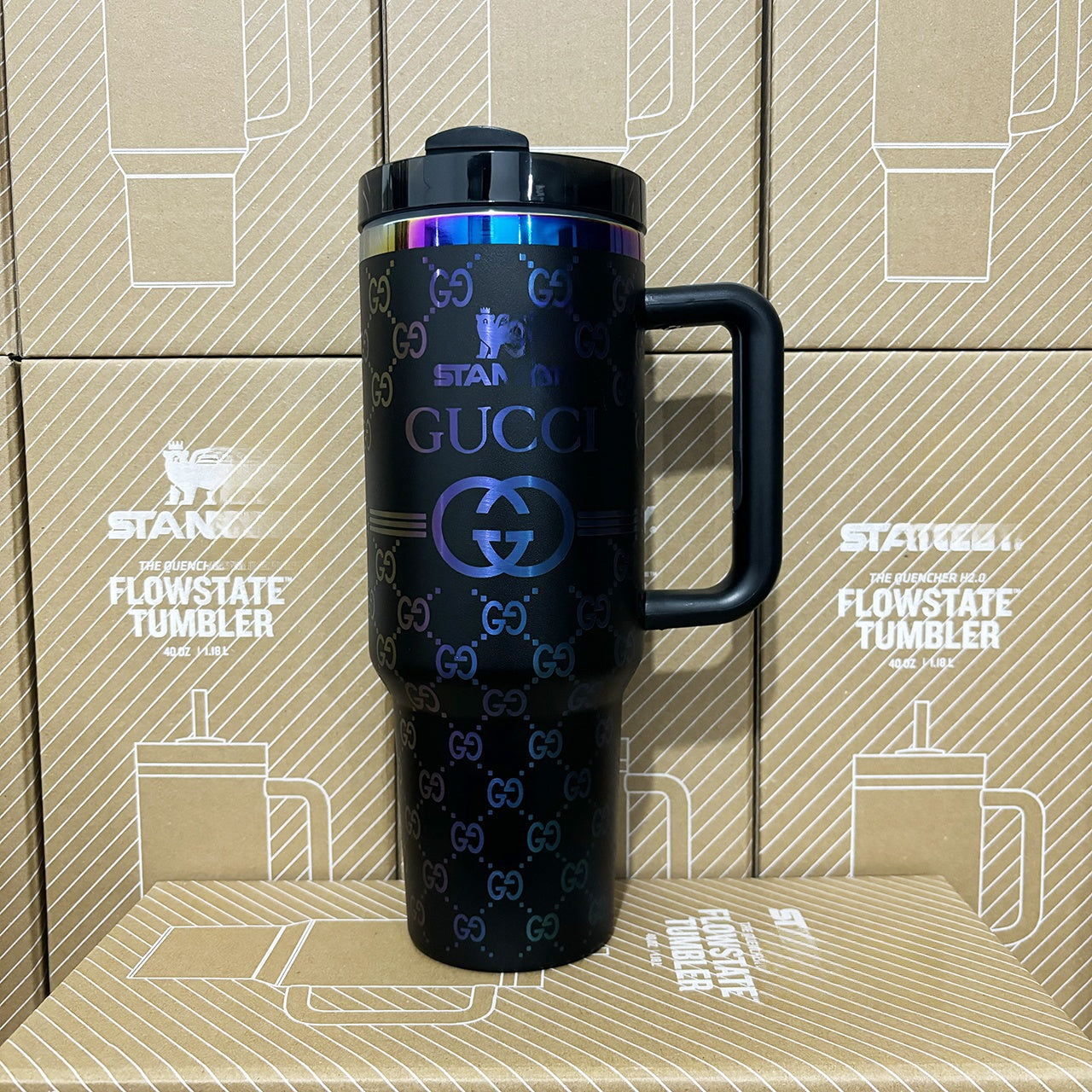 Coolvaya Luxury Monogram Quencher GG Tumbler | 40oz