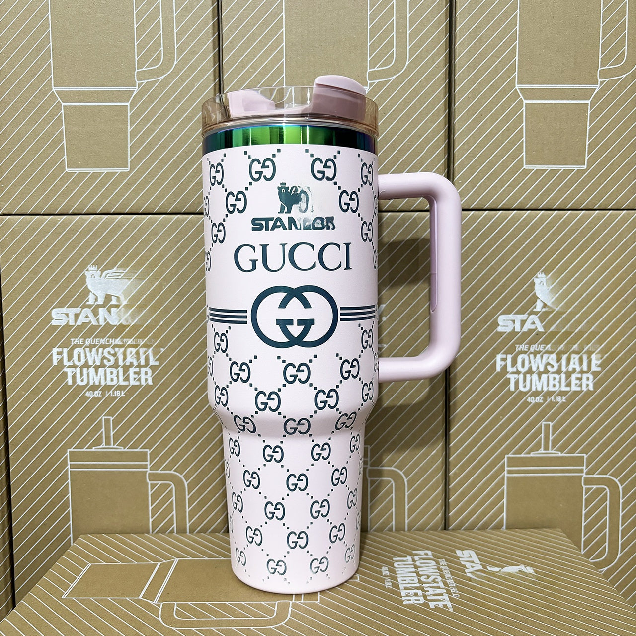 Coolvaya Luxury Monogram Quencher GG Tumbler | 40oz