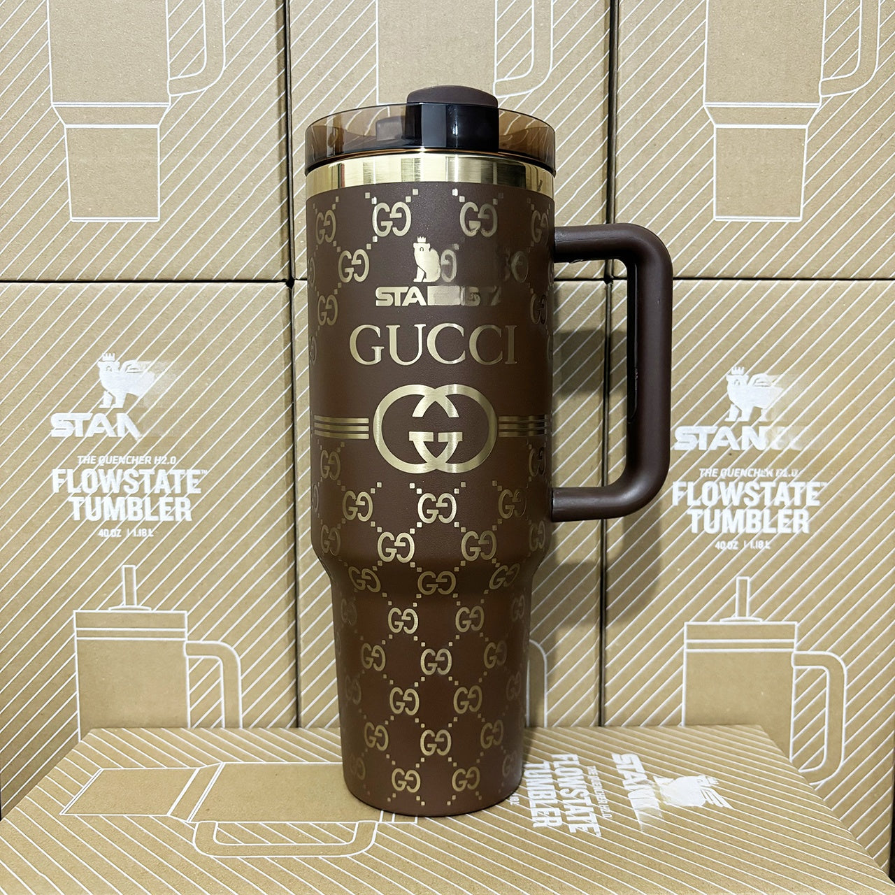 Coolvaya Luxury Monogram Quencher GG Tumbler | 40oz