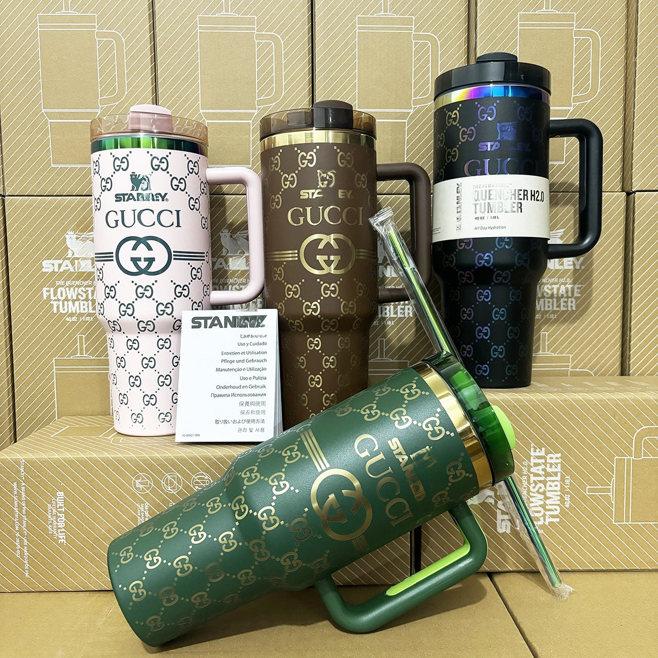 Coolvaya Luxury Monogram Quencher GG Tumbler | 40oz