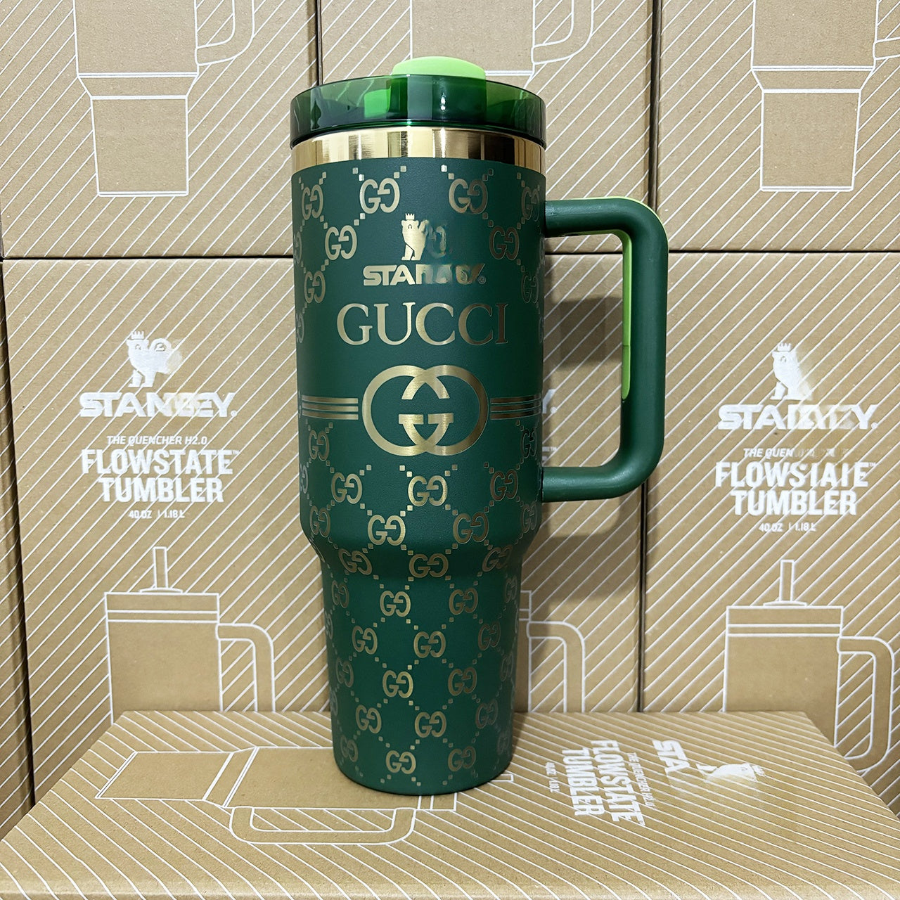 Coolvaya Luxury Monogram Quencher GG Tumbler | 40oz