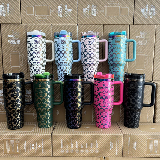 Coolvaya Luxury Tumbler – Coach Inspired (with Straw Lid) | 40oz