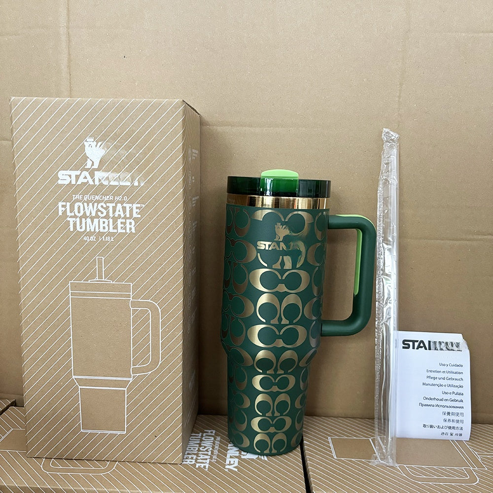 Coolvaya Luxury Tumbler – Coach Inspired (with Straw Lid) | 40oz