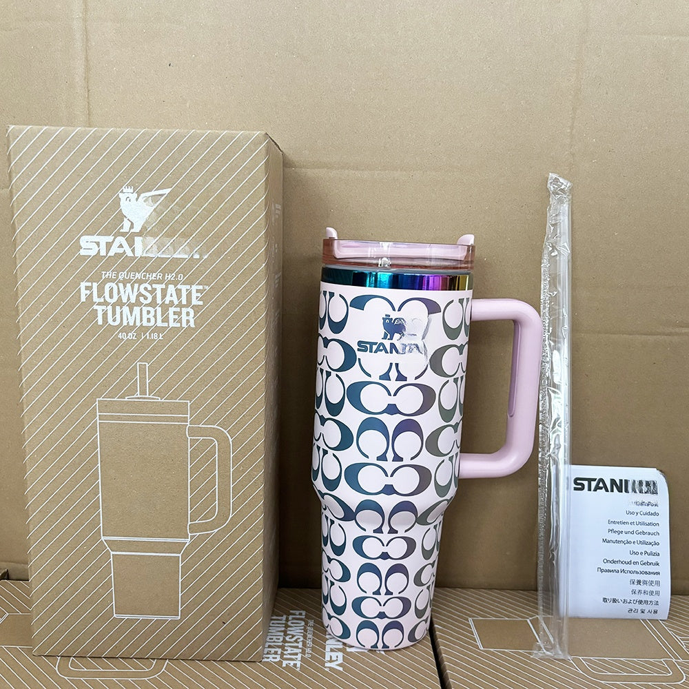 Coolvaya Luxury Tumbler – Coach Inspired (with Straw Lid) | 40oz