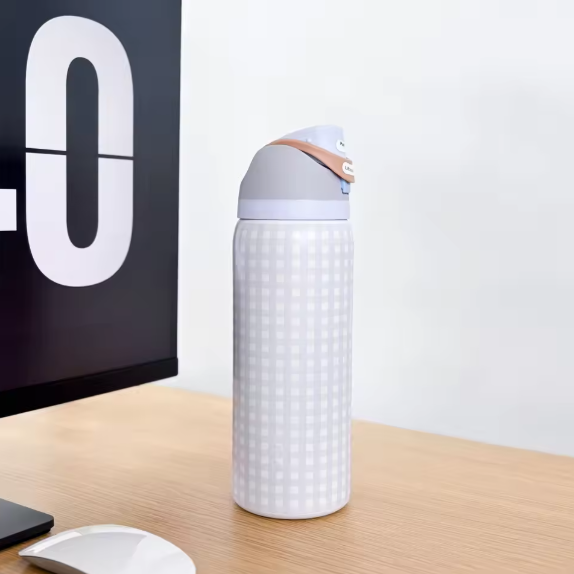 Coolvaya Insulated Stainless Steel Water Bottle with Straw-32oz