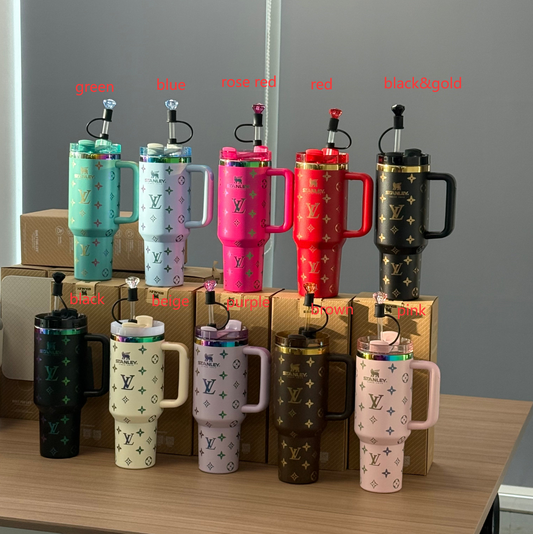Coolvaya Luxury Pattern Tumbler (with Diamond Straw Lid)