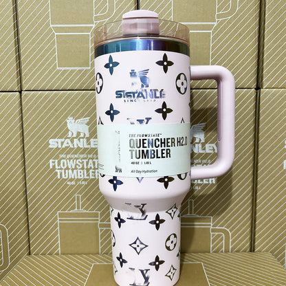 Coolvaya Luxury Pattern Tumbler (with Diamond Straw Lid)