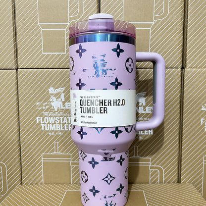 Coolvaya Luxury Pattern Tumbler (with Diamond Straw Lid)