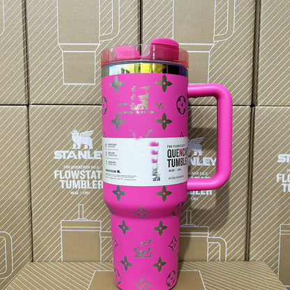 Coolvaya Luxury Pattern Tumbler (with Diamond Straw Lid)