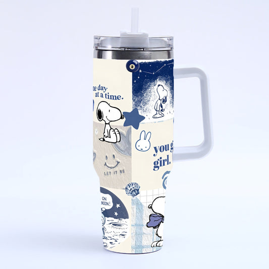 Coolvaya Snoopy Galaxy Patchwork Tumbler