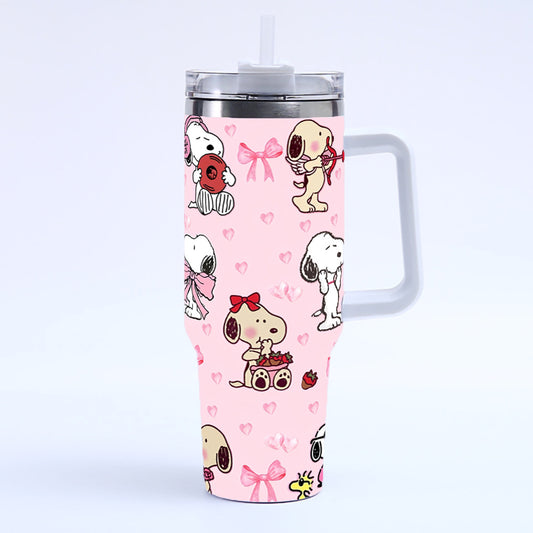 Coolvaya Snoopy Pink Romance Tumbler – 40oz