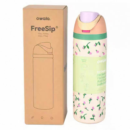 Coolvaya Insulated Stainless Steel Water Bottle with Straw-32oz