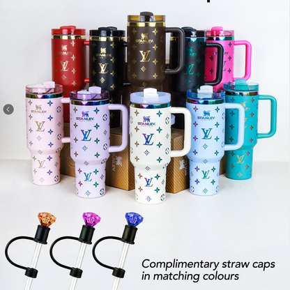 Coolvaya Luxury Pattern Tumbler (with Diamond Straw Lid)