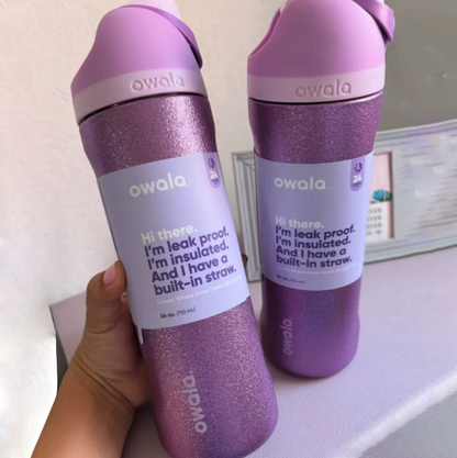 Coolvaya Insulated Stainless Steel Water Bottle with Straw-32oz